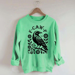 F-Caw-F Wildflowers Black Bird Sweatshirt