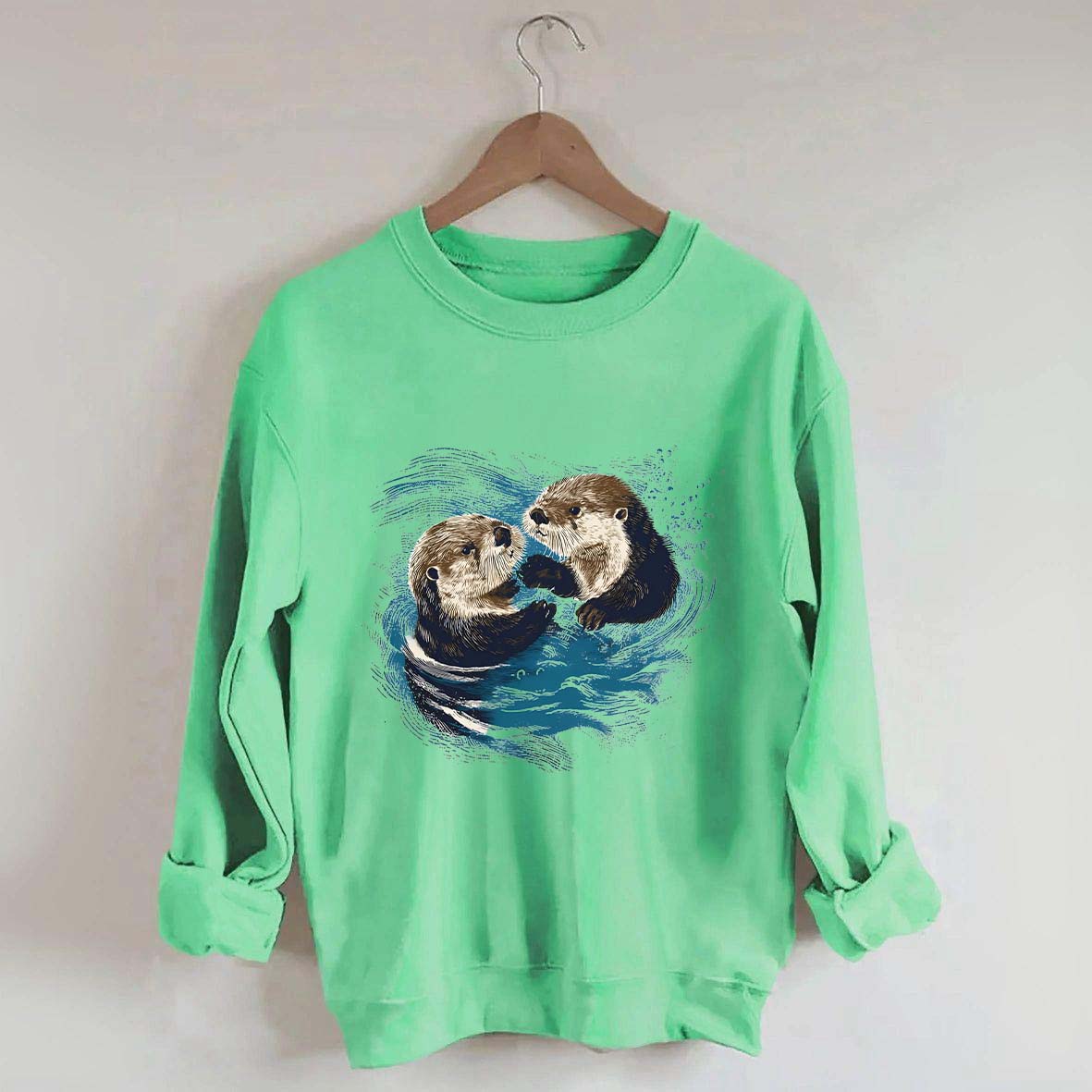 Vintage Otters Ocean Animals Sweatshirt