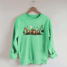 Halloween Construction Ghosts Excavator Sweatshirt