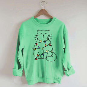 Cute Cat Christmas Light Sweatshirt
