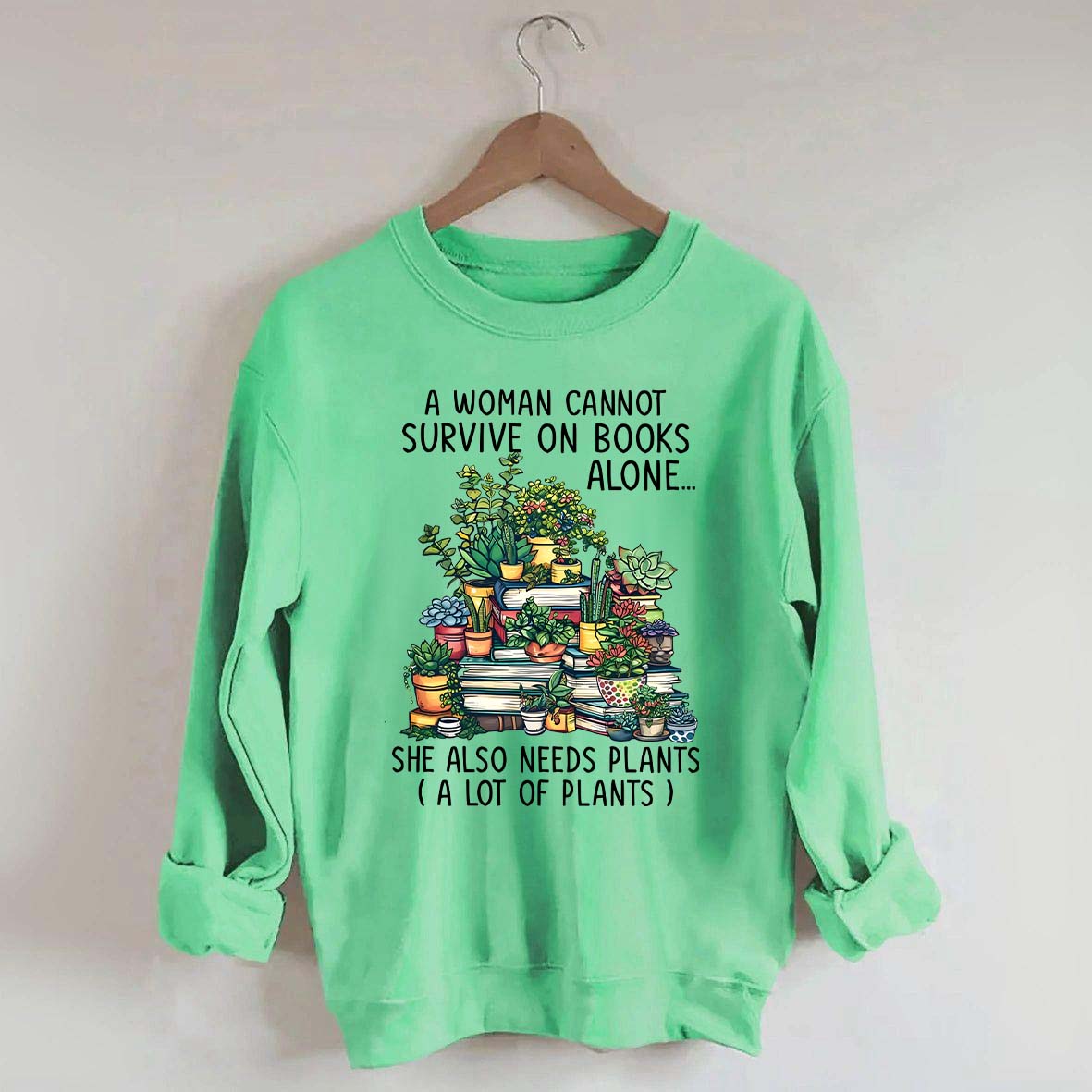 Books Plants Women Sweatshirt