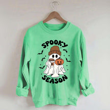 Halloween Ghost Spooky Season Coffee Sweatshirt