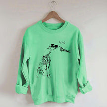 Dog Skeleton Boop Halloween Sweatshirt