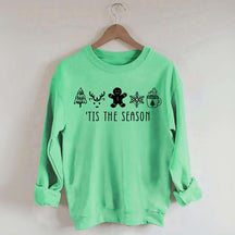Tis The Season Ginger Bread Man Reindeer Sweatshirt