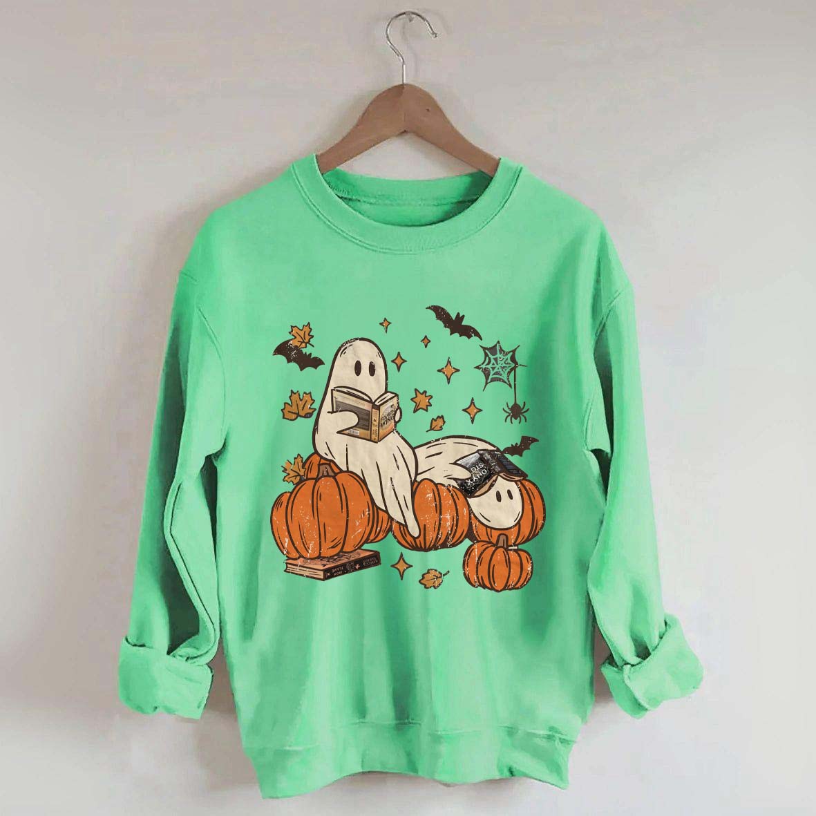 Ghost Reading Fantasy Book Sweatshirt