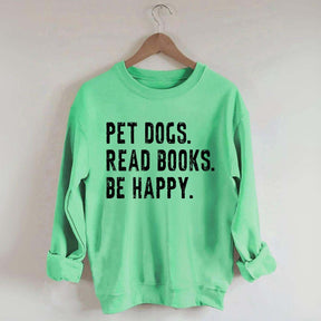Retro Bookish Reading Books and Dogs Sweatshirt