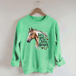 Just A Girl Who Loves Horses Farmer Sweatshirt