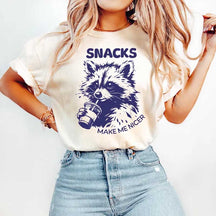 Raccoon Snacks Make Me Nicer T-Shirt