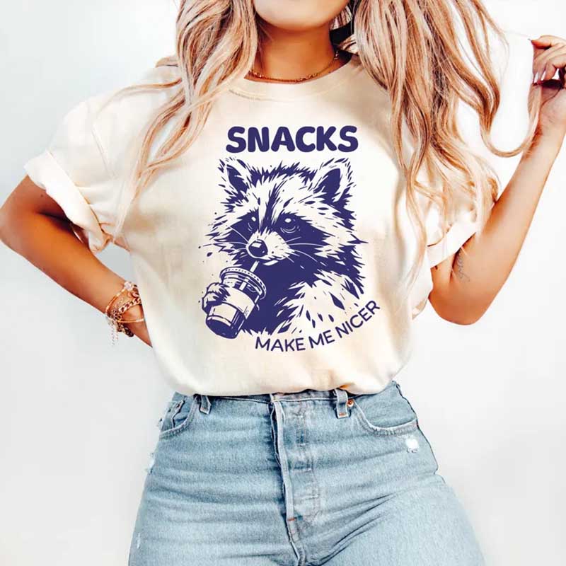 Raccoon Snacks Make Me Nicer T-Shirt
