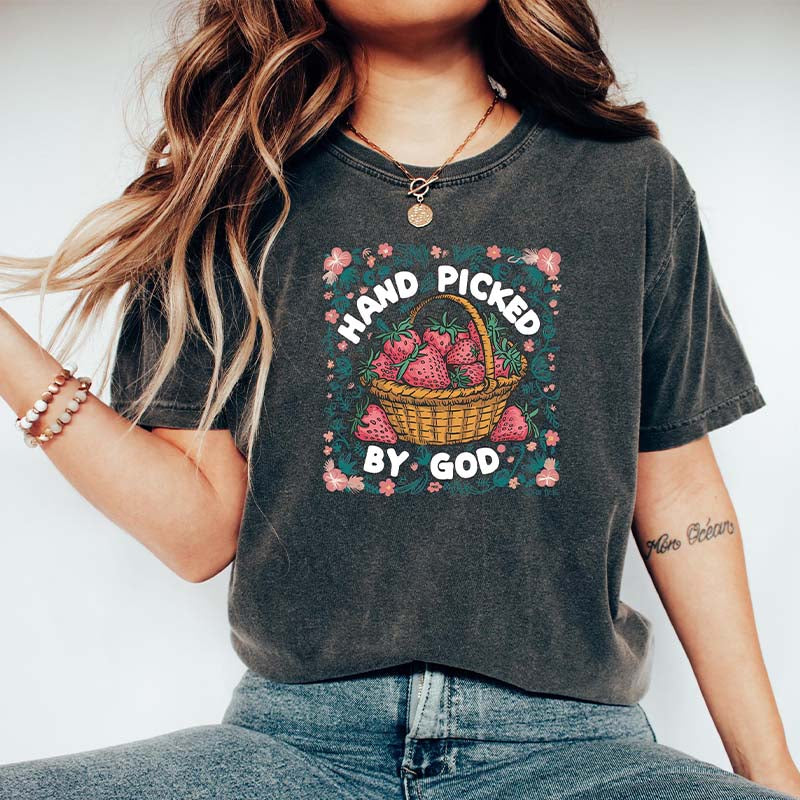 Hand-Picked by God Retro Strawberry T-Shirt
