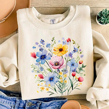 Blue Wildflower Inspirational Sweatshirt