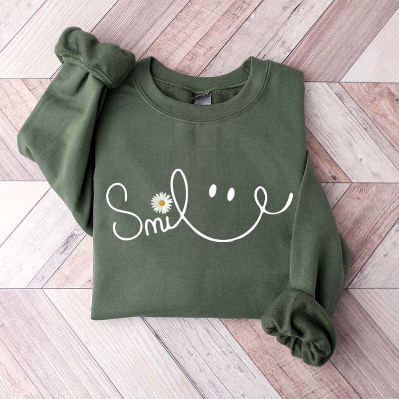 Cute Fall Daisy Smile Sweatshirt