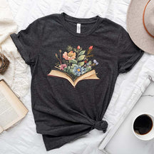 Watercolor Flowers Book T-Shirt