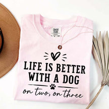 Retro Life Is Better With A Dog On Two On Three T-Shirt
