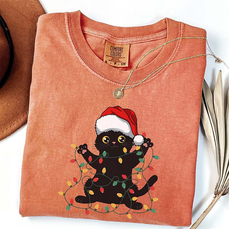 Cute Cat Christmas Lover Christmas T-Shirt