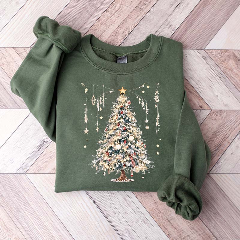 Cute Christmas Tree Vintage Sweatshirt