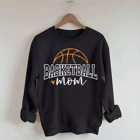 Glitter Basketball Mom Printed Sweatshirt