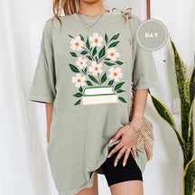 Boho Flower Book Comfort Colors Summer T-Shirt