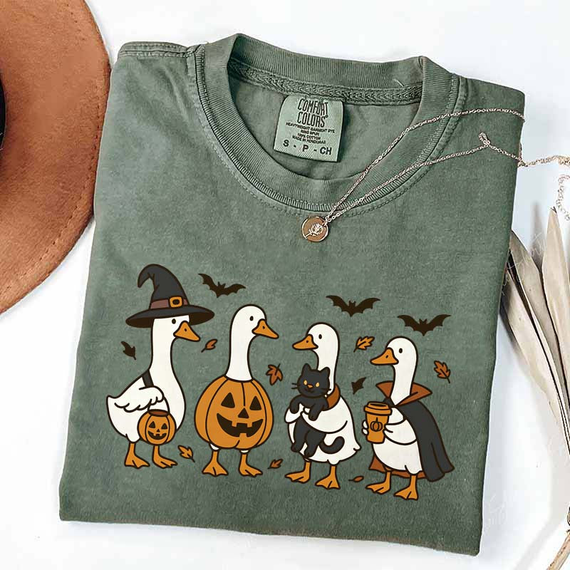 Halloween Ghost Pumpkin Bat Cat T-Shirt