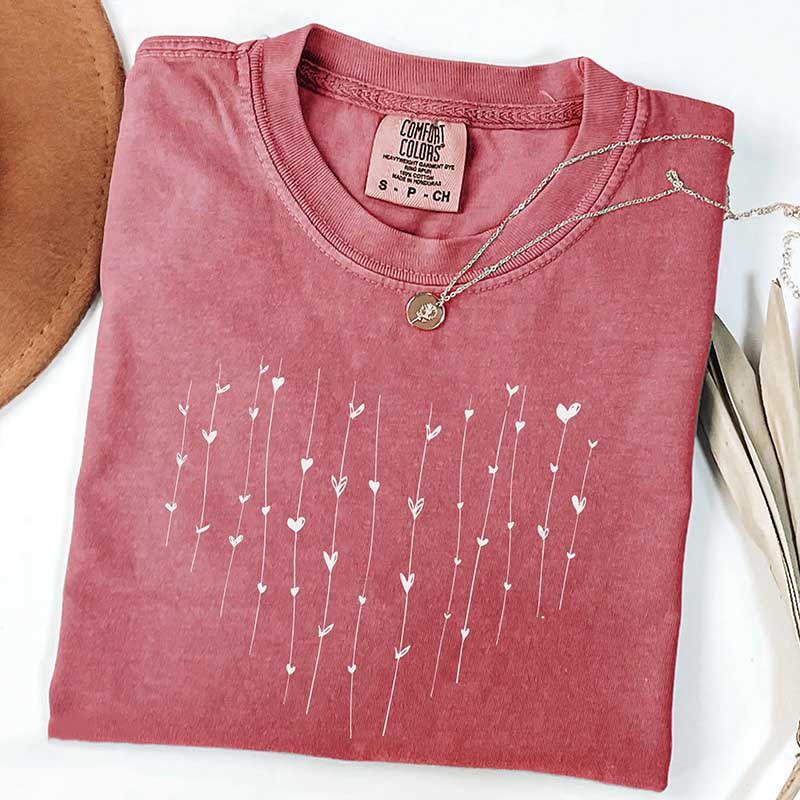 Cute  Comfort Colors Hearts T-Shirt