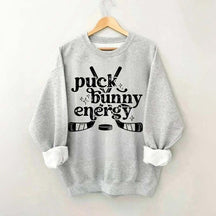 Puck Bunny Energy Retro Hockey Sweatshirt