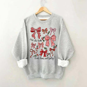 Christmas Coquette Bow Holiday Sweatshirt