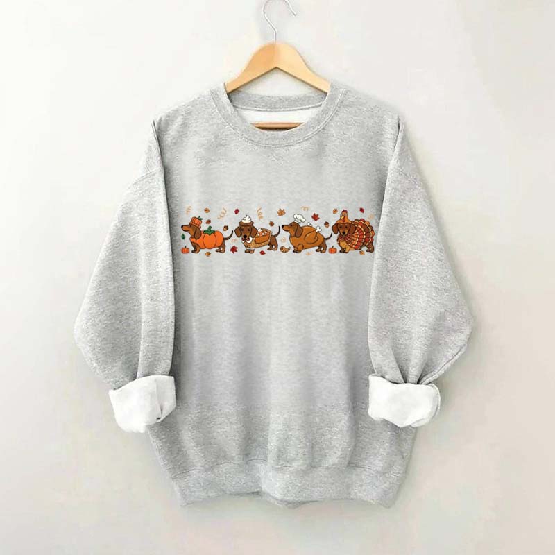 Cute Wiener Dog Turkey Costume Halloween Sweatshirt