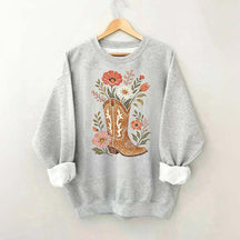 Retro Cowboy Boot Wildflower Sweatshirt