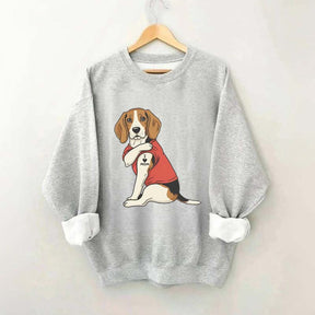 Featuring Tattooed Dog I Love Mom Sweatshirt