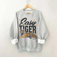 Trendy Retro Tiger Graphic Sweatshirt