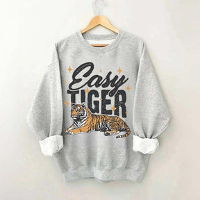 Trendy Retro Tiger Graphic Sweatshirt