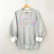 Cute Neon Halloween Ghost Cats Sweatshirt
