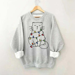 Cute Cat Christmas Light Sweatshirt