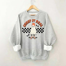 Retro Ghost Creep It Real Halloween Sweatshirt