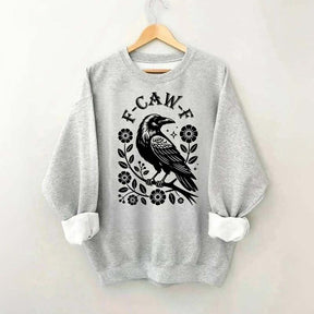 F-Caw-F Wildflowers Black Bird Sweatshirt