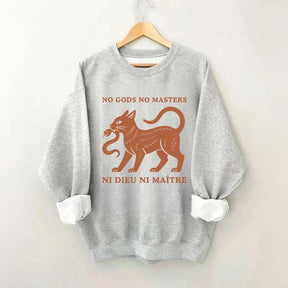 No Gods No Masters Ni Dieu Ni Maître Cat Sweatshirt