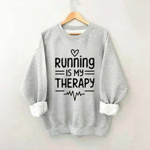 Running Is My Therapy Lover Sweatshirt