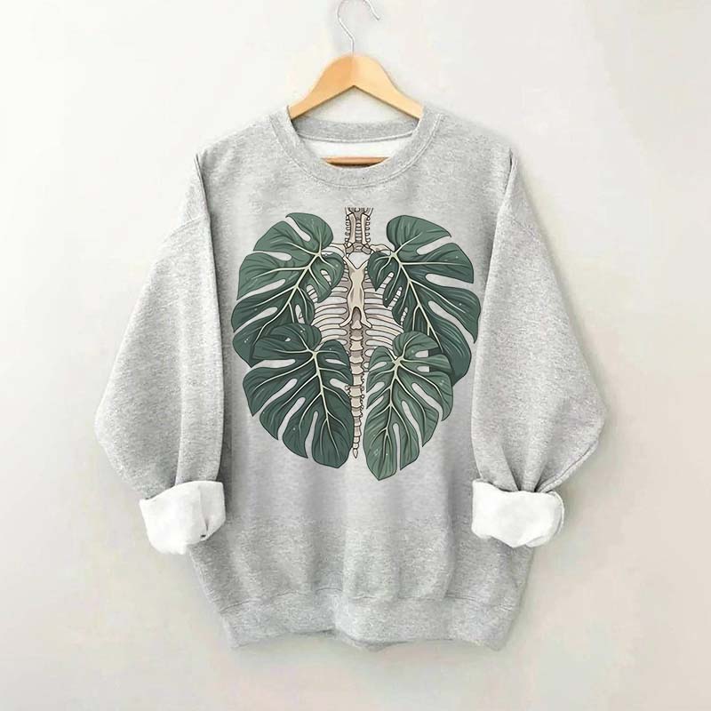 Retro Skeleton Plant Body Sweatshirt