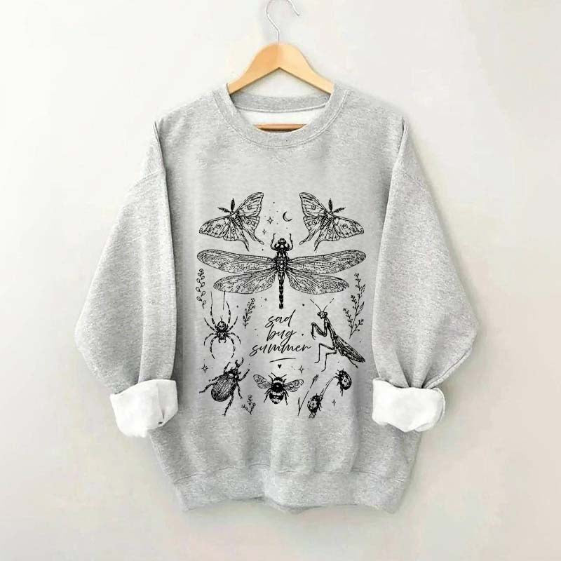 Retro Sad Bug Summer Nature Sweatshirt