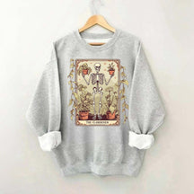 Gardener Skeleton Lover Tarot Card Sweatshirt