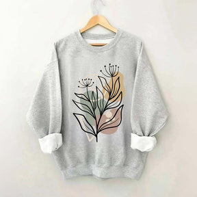 Modern Botanical Abstract Floral Sweatshirt