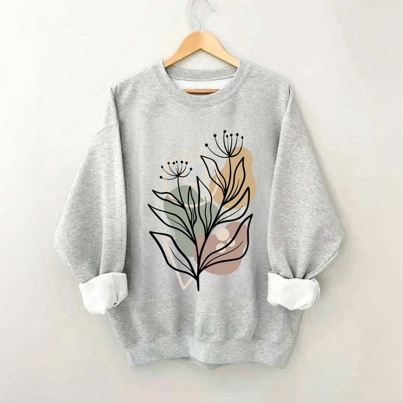 Modern Botanical Abstract Floral Sweatshirt
