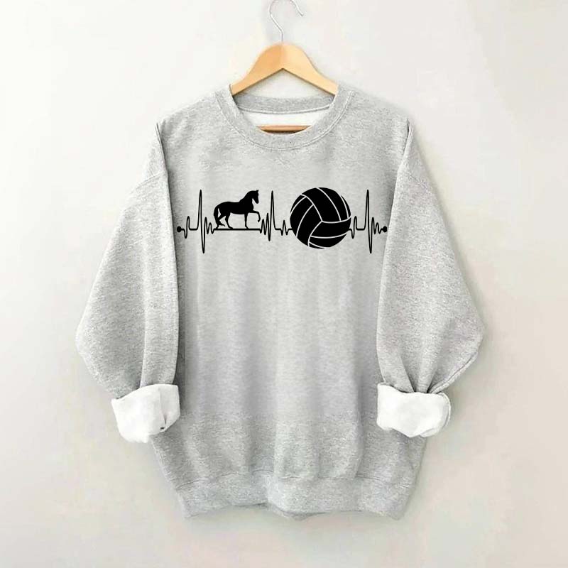 Funny Horse Volleyball Heartbeat Sweatshirt