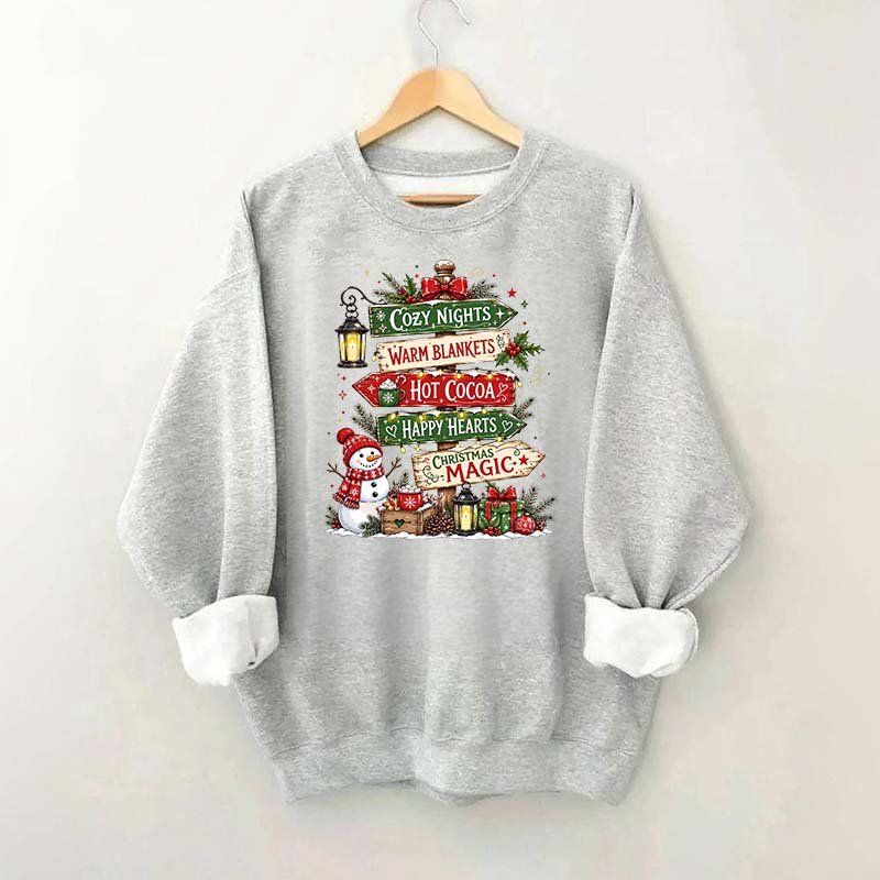 Funny Watercolor Christmas Signpost Sweatshirt