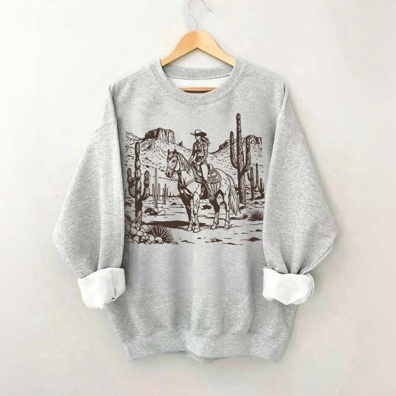 Retro Cowgirl Graphic Sweatshirt