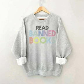 Retro Read Banned Books Rainbow Sweatshirt