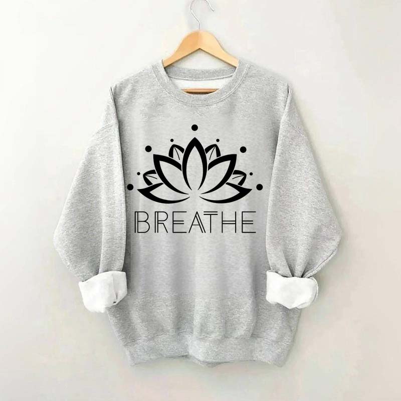 Yoga Breathe Lotus Flower Sweatshirt
