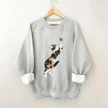 Cute Cat and Butterfly Sweatshirt