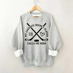Hockey Mom Jersey Number Sweatshirt