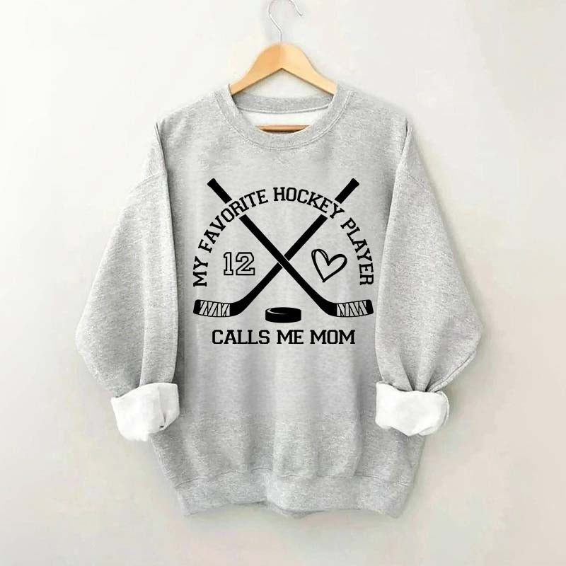 Hockey Mom Jersey Number Sweatshirt